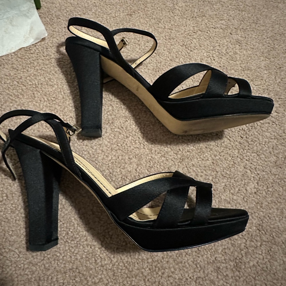 Kate Spade black satin Gratis sandal